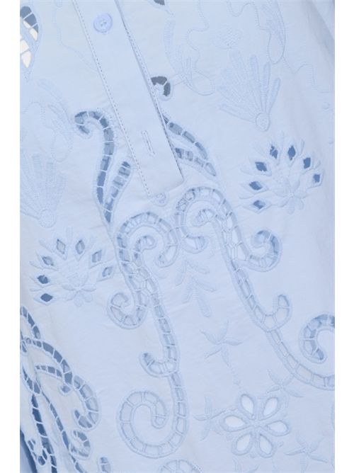 Abito camicia in cotone con ricamo ajour NO SECRETS | 261NS232CELESTE
